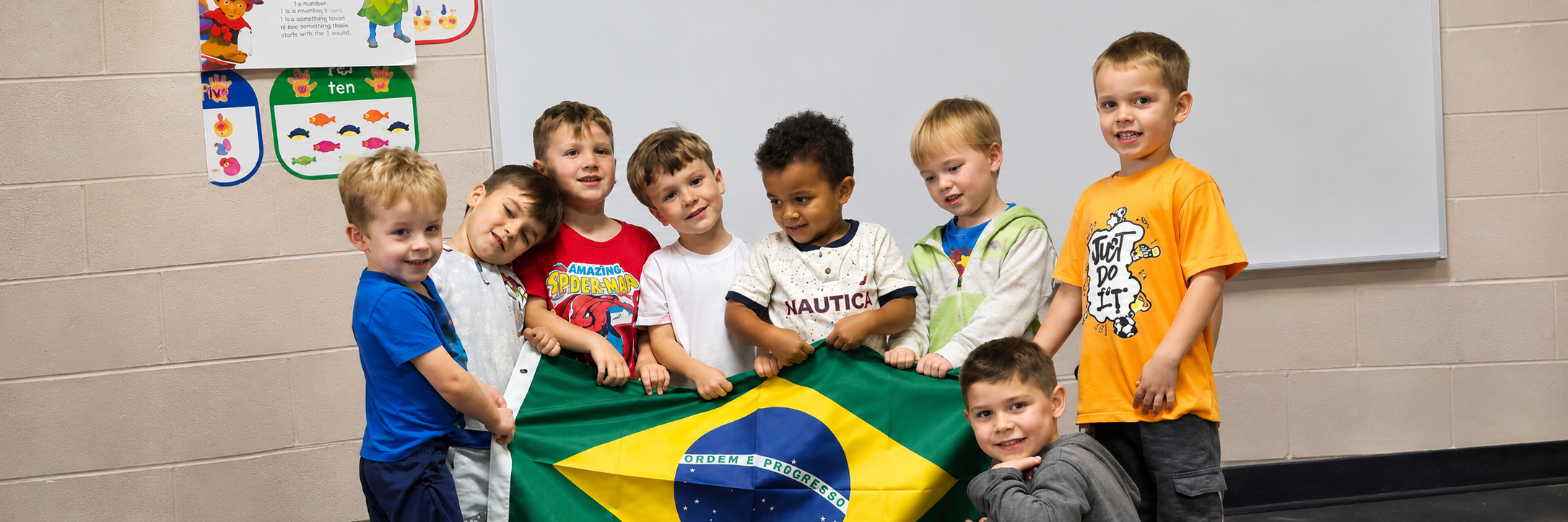 a group of kids smiling